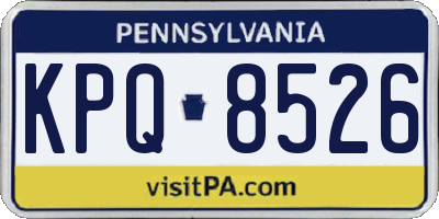 PA license plate KPQ8526