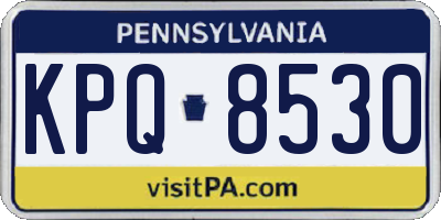 PA license plate KPQ8530