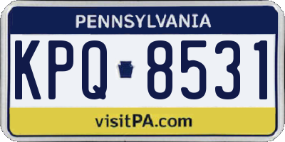 PA license plate KPQ8531