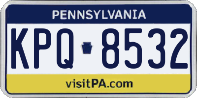 PA license plate KPQ8532