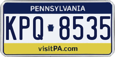 PA license plate KPQ8535