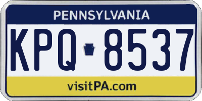 PA license plate KPQ8537