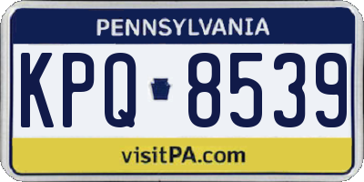 PA license plate KPQ8539