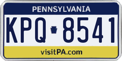 PA license plate KPQ8541
