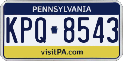 PA license plate KPQ8543