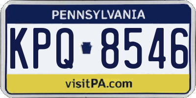 PA license plate KPQ8546