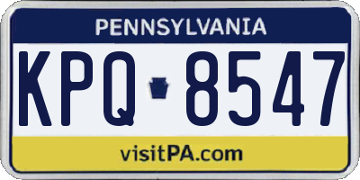 PA license plate KPQ8547