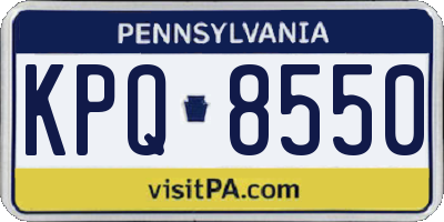 PA license plate KPQ8550