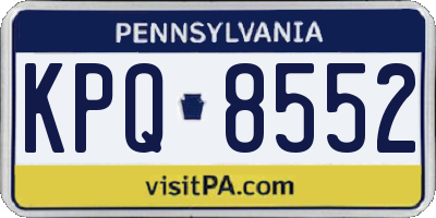PA license plate KPQ8552
