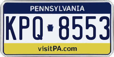 PA license plate KPQ8553