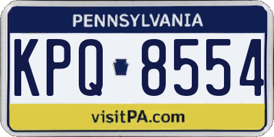 PA license plate KPQ8554