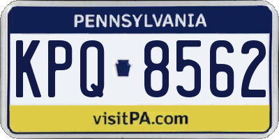 PA license plate KPQ8562