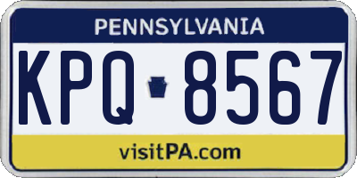 PA license plate KPQ8567