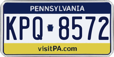 PA license plate KPQ8572
