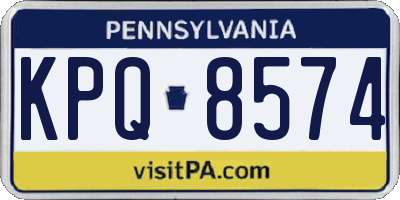 PA license plate KPQ8574
