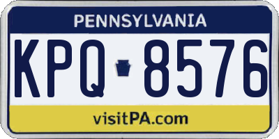 PA license plate KPQ8576