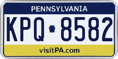 PA license plate KPQ8582