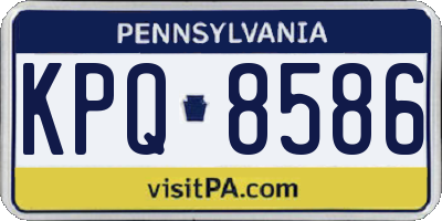PA license plate KPQ8586