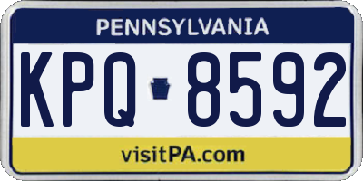PA license plate KPQ8592