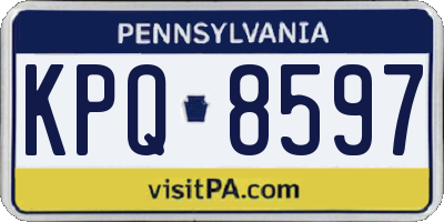 PA license plate KPQ8597