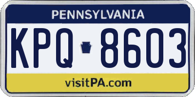 PA license plate KPQ8603