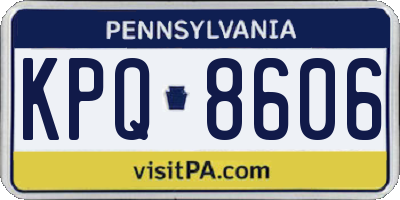 PA license plate KPQ8606