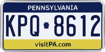PA license plate KPQ8612