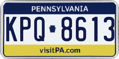 PA license plate KPQ8613