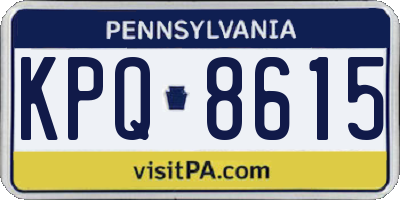 PA license plate KPQ8615