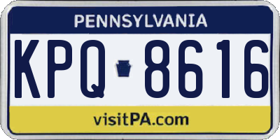 PA license plate KPQ8616