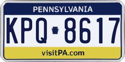 PA license plate KPQ8617