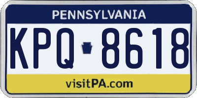 PA license plate KPQ8618