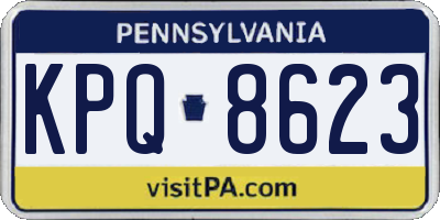 PA license plate KPQ8623