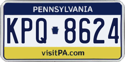 PA license plate KPQ8624