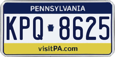 PA license plate KPQ8625