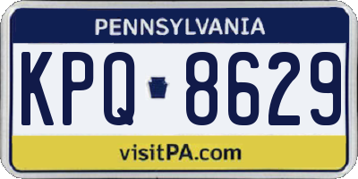 PA license plate KPQ8629