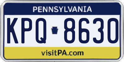 PA license plate KPQ8630