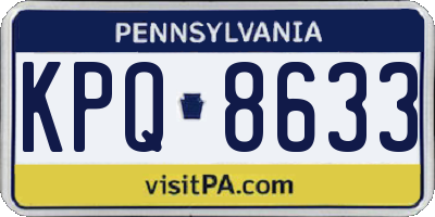 PA license plate KPQ8633