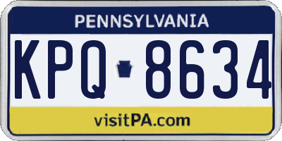 PA license plate KPQ8634