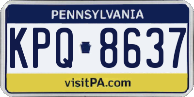 PA license plate KPQ8637