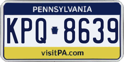 PA license plate KPQ8639