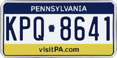 PA license plate KPQ8641