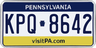 PA license plate KPQ8642