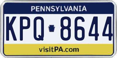 PA license plate KPQ8644