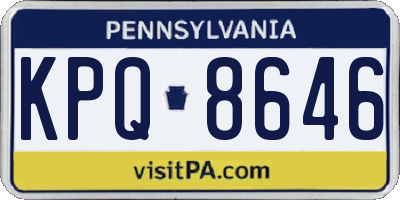 PA license plate KPQ8646