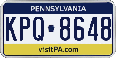PA license plate KPQ8648