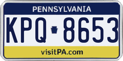 PA license plate KPQ8653