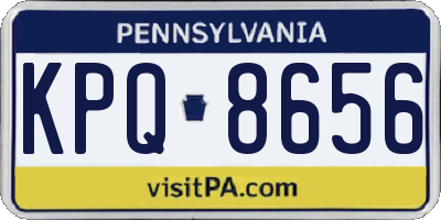 PA license plate KPQ8656
