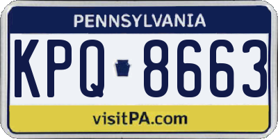 PA license plate KPQ8663