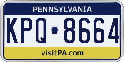 PA license plate KPQ8664